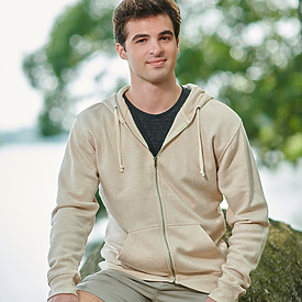 TRI-BLEND FULL ZIP FLEECE HOOD